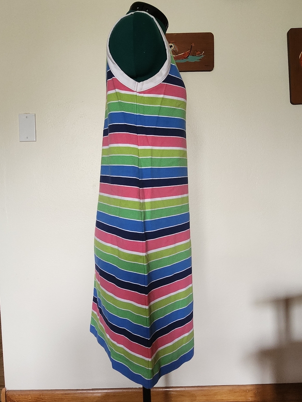 Sleeveless Multicolor Stripe Shift Dress - Picture 4 of 8